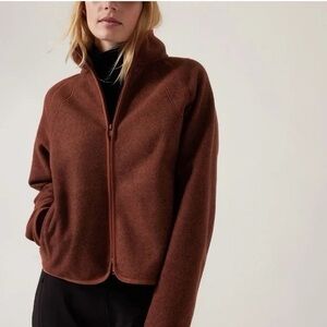 Athleta Stroll Fleece Cropped Jacket L